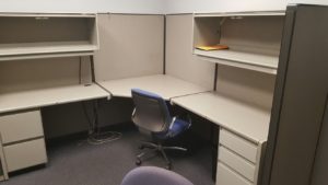 office cubicle ready for removal